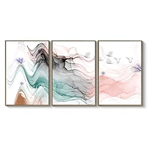 Framed Canvas Wall Art for Living Room, Bedroom Great Abstract Beautiful Landscape Canvas Prints for Home Decoration Ready to Hanging - 16"x24"x3 Panels