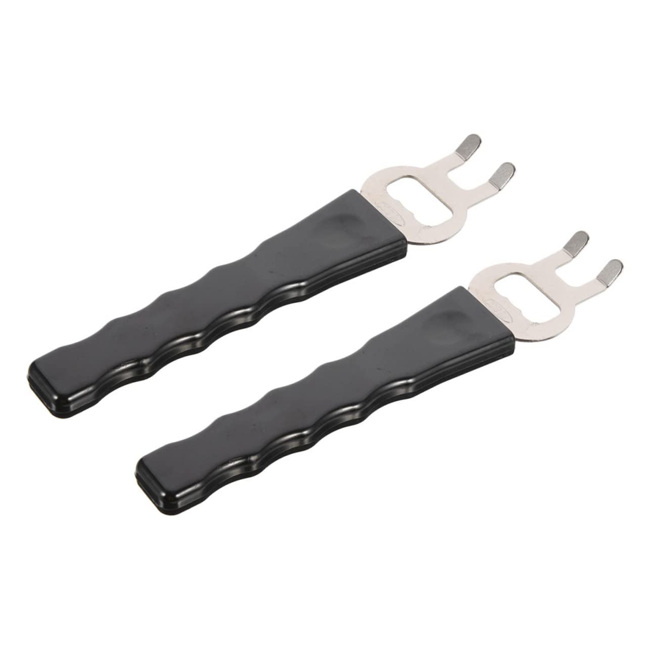 RORPOIR 2pcs Stainless Steel Barbecue Lifter with Reusable Plastic Handle Anti-scald Bbq Grill Gripper for Safe Pan Clamping and Easy Outdoor Indoor Grilling