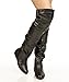 ROF Over-the-Knee Thigh High Flat Slouchy Shaft Low Heel Boots by ROOM OF FASHION BLACK PU (6)
