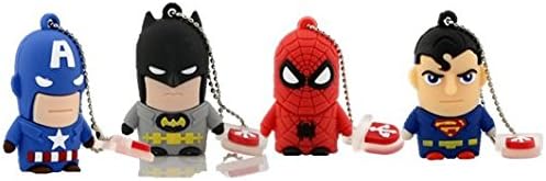 Captain America, Batman, Superman &amp; Spiderman (Set of 4) - USB Flash Drive 512MB-Total of 2GB