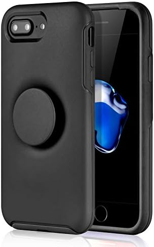 iPhone 8 Plus Case,iPhone 7 Plus/6 Plus Case with Stand,YOUNGOGO Shockproof Protection Hybrid Hard PC Covers Soft Rubber Bumper Protective Case for iPhone 7 Plus/ 8 Plus / 6 Plus 5.5 inch Black