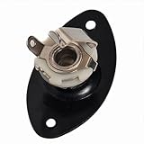 Kmise A0607 Oval Indented Guitar Jack Plate & Socket Black