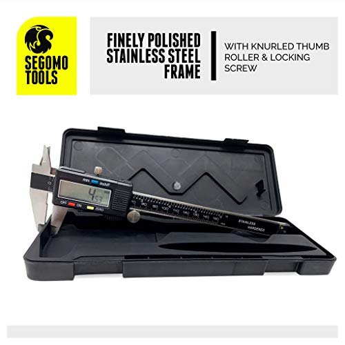 Segomo Tools 6 Inch Electronic Digital Calipers: Inch, Fractions, Millimeter Conversion - CAL6DIGI - Thumbnail 6