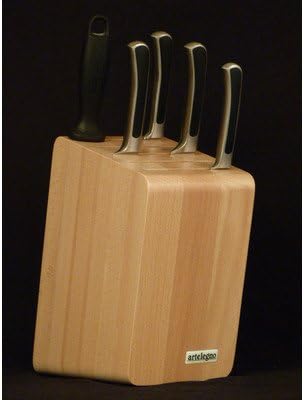Artelegno Magnetic Knife Block Solid Beech Wood, Luxurious Italian Verona Collection by Master Craftsmen Stores up to 12 High-End Knives Elegantly, Eco-friendly, for Blades up to 9.8” Whitewash Finish