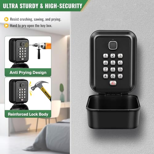 Outdoor Waterproof Key Box Combination Key Box Key Box with Code Large Security Box for Keys Wall for Home School Factory