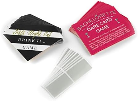 BACHELORETTE PARTY GAMES | SET OF 2 GAMES | DARE SCRATCH OFF CARDS 20 PCS.| DRINK IF PARTY CARDS 24 PCS. PARTY FAVORS SUPPLIES DECORATIONS GIRLS NIGHT OUT ICE BREAKER | BRIDAL SHOWER DRINKING GAMES