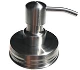 Regular Mouth Mason Canning Jar Pump Top Sets for Soap or Lotion. Each Adapter Kit Includes Rust Proof Lid and Pump, Collar Ring, Extra Long 9 Inch Straw and Leakproof Gasket (1 Set - Stainless)