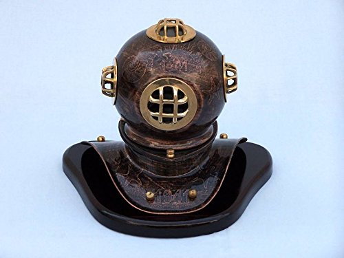 Antique Copper Embossed Diver\'s Helmet 10 - Antique Diving Helmet - Nautical T