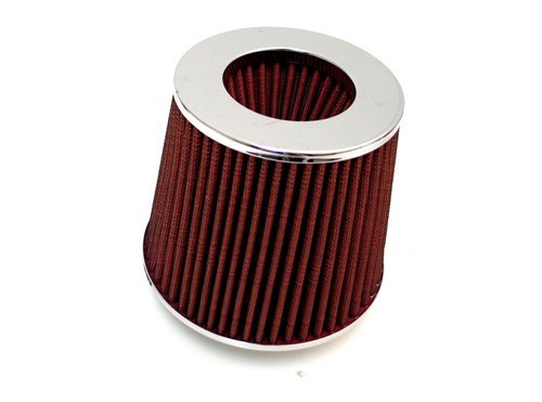 3" 76mm Universal High Performance Red Dry Washable Air Intake Filter