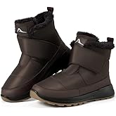 Larwen Women Snow Boots Winter: Brown 11 Waterproof Warm Fur Lined Comfortable Booties for Outdoor Walking