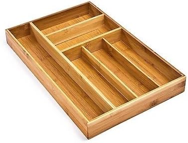 Large Bamboo Utensil Drawer Organizer Tray. Cutlery Flatware Silverware Storage