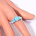 CiNily Blue Fire Opal Silver Plated Women Jewelry Gemstone Ring Size 6