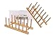 Bamboo Plate Rack For Cabinet With Gift Box, Kitchen Storage Holder Stand for Dish/Bowl/Pot Lid/Sheet Pans/Cutting Board by HTB (2 PCS)