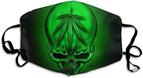 green marijuana weed leaf skull printed facial decorations for women