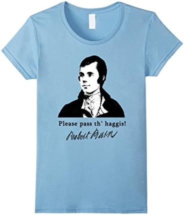 Robert Burns Dinner Tee Please Pass the Haggis by Scarebaby - Female Large - Baby Blue