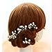 Aukmla Set of 5 Silver Beaded Hair Pin Set of 5 Pearl Hair Pin Bridal Hair Pin Bridal Bobby Pin Beaded Bobby Pin Pearl Bobby Pin for Women and Girls