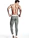 SEOBEAN Low Rise Mens Underwear Pants Long John Grid Cotton 2272