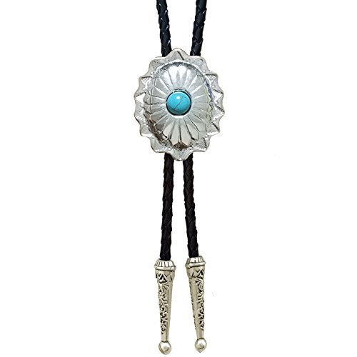 SELOVO Celtic Genunie Leather Bolo Tie Native Western Bola Tie Stone