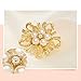 Gold Napkin Rings Set of 6 - Metal Pearl Flower Napkin Ring Holders for Wedding Party Banquet Bridal Shower, Elegant Servitte Buckles for Home Kitchen Thanksgiving Christmas Dining Table Decoration