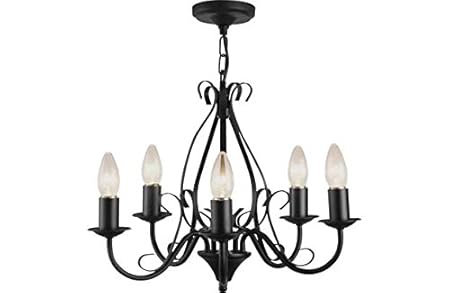 Heart Of House Forbes 5 Light Ceiling Fitting Black Amazon Co