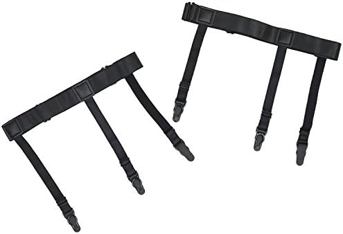 Mens Shirt Stays Garters Belt Holders with Non-slip Locking Clamps by Chorade