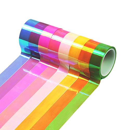 Huanban072 8pcs/Set Gymnastic Tape Rhythmic Gymnastics Decoration Holographic Glitter Tape Ring Stick Accessory 15mm5m Stationery Decorative DIY Masking Tape - Thumbnail 7