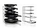 Heavy Duty Pot Rack Pan Organizer - Kitchen Organization and Storage for Frying Skillet, Baking and Casserole Dishes, Pots, Griddles, Serving Trays, and Lids - Cast Iron Standing Holder for Cookware