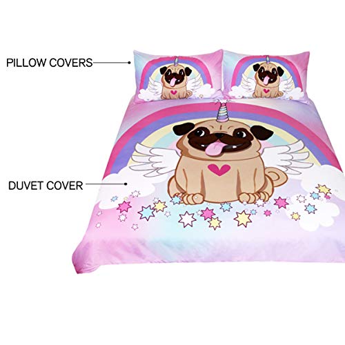 unicorn pug bedding