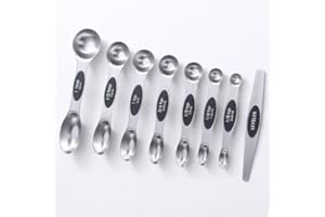 Stainless Steel Magnetic Measuring Spoons Set with Strong N45 Magnets, Heavy Duty Metal Kitchen Gadgets for Baking & Cooking,