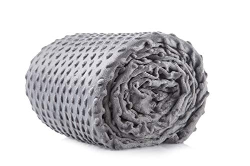 Cooshi Duvet Cover for Weighted Blankets - 60 x 80 - Soft Minky Dot - Grey