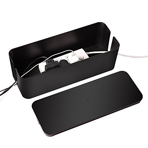 [Set of Three] Cable Management Boxes Organizer, 50 Wire Ties, Large Storage Holder for Desk, TV, Computer, USB Hub, System to Cover and Hide & Power Strips & Cords - Thumbnail 6