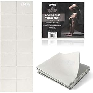 Lions Foldable Yoga Mat – Ideal Non Slip Mats for Travel | Exercise | Gymnastic | Pilates | Gym | Workout | Fitness | 4MM Thick | Portable | Folding | Easy to Carry | 173 x 61cm