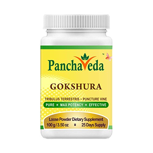 Panchaveda Tribulus Terrestris Powder Organic, Ayurvedic, Herbal, Natural Aphrodisiac - Gokshura Gokhru Extract Churna For Urinary Tract Function, Prostate Support