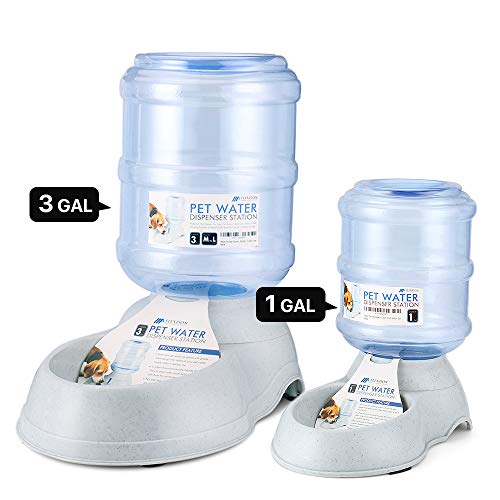 Flexzion Automatic Pet Feeder & Waterer Set of 2 Pack, Self Feeding Replenish Dog Cat Bowls