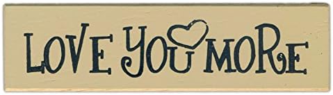 Poor Boy Woodworks 5.5" x 1.5" Decorative Wood Block Shelf Sitter (Love You More)