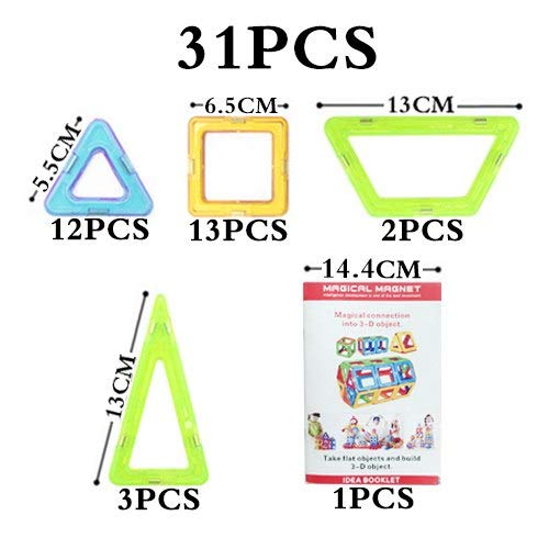 ptk12 Magnetic - Magnetic Blocks Big Size 70Pcs Enlighten Bricks Educational Magnetic Designer 3D DIY Building Blocks Toys for Children 1 PCs