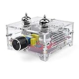 AOSHIKE Fever 6J1 Tube Amplifier Preamp Board HiFi Dual Channel Class A Volume Control Tone Preamplifier Board with Crystal Case