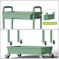 Sorgion 3 Tier Small Rolling Cart Organizer,Laundry