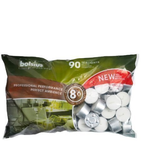 Bolsius 90 Long Burn 8 Hour Tea Lights Professional Tealights Candles by Bolsius