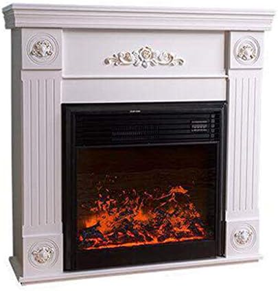 Renruirui 暖炉3d現実的な炎の効果リモコン独立した白い埋め込みヒーター暖炉温度調節可能