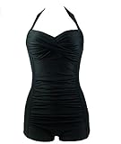 Urban Virgin Plus Size Swimwear Elegant Boy-Leg One Piece Ruched Monokinis Swimsuit Bathing Suits For Women