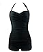 Urban Virgin Elegant Retro Inspired Boy-Leg One Piece Ruched Monokinis Swimsuit