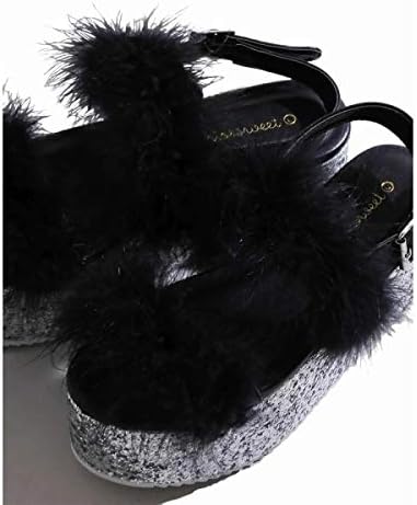 Amazon ウィゴー レディース Wego Wego ラメソールファーサンダル ブラック M 安全 作業靴 ナースシューズ