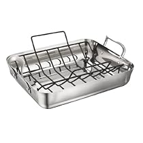 Calphalon Contemporary 16-Inch Stainless Steel Roasting Pan with Rack