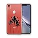 uCOLOR Palm Tree Clear Case Compatible for iPhone XR(6.1 inch),Palm Tree Shockproof Crystal Clear TPU Bumper + Hard Back Protective Cover Compatible for iPhone XR