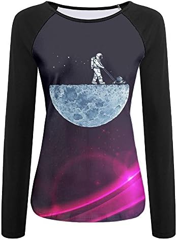 Womens Astronaut Develop The Moon Jersey Gym Blouses Tops Sports Quick-drying Baseball Shirts Size Small