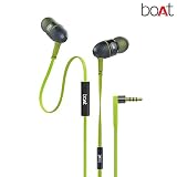 boAt Bass Heads 225 In-Ear Headphones with Mic (Neon Lime)