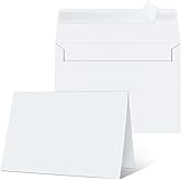 Blank Cards and Envelopes 4x6, 25 Pack White Invitation Cardstock with Envelopes Self-Seal, Blank Greeting Cards for DIY, Invitations, Wedding, Photos