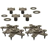 Eagle Klaw - Floor Mat Clips Set of Anti-Slip Fixing Retainers for Car Mats - Made in USA - Beige - Pack of 4 for 2 Mats (Without Cutter)