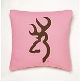 Pink Buckmark Square Logo Pillow Color: Pink